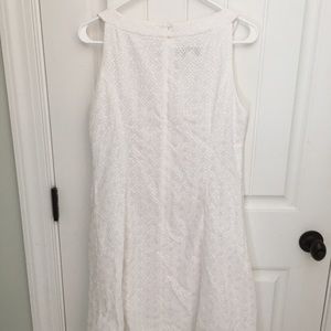 Talbots 12 Petite White Eyelet Dress